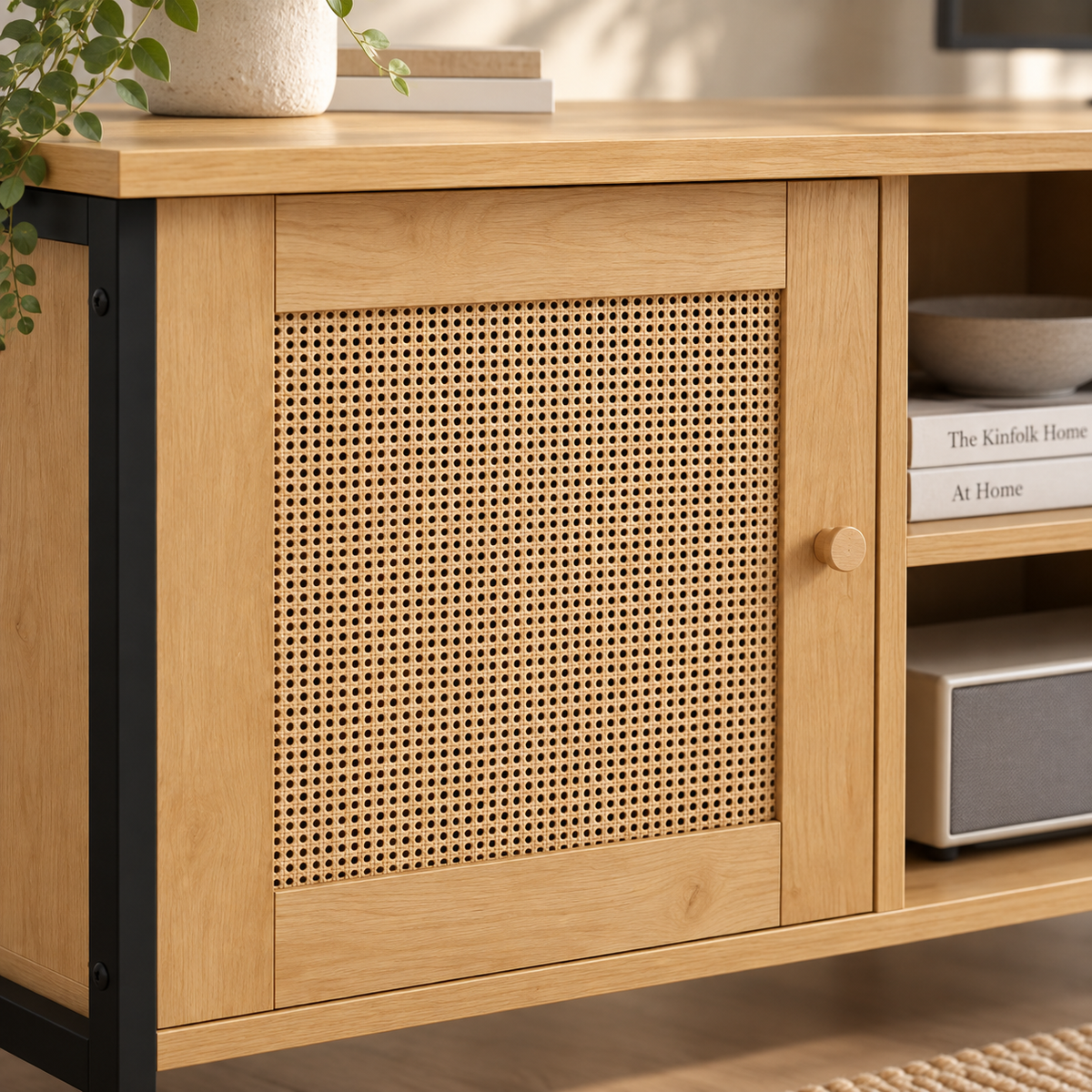 The Pinhoe Rattan TV Unit