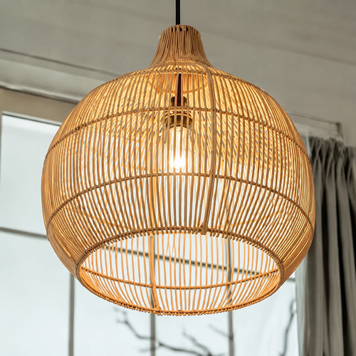 The Bampton Vintage Rattan Pendant Light