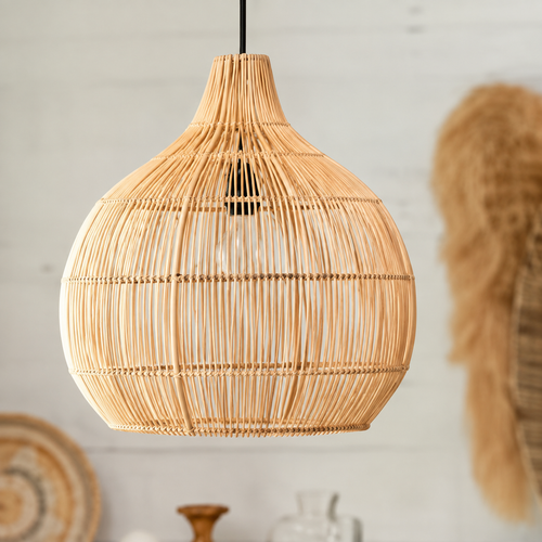 The Bampton Vintage Rattan Pendant Light