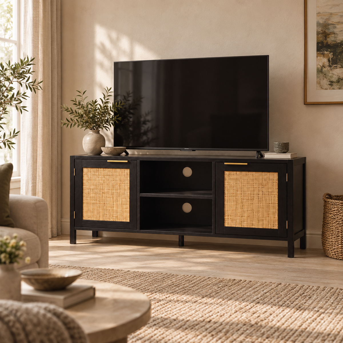 The Petworth Rattan TV Unit