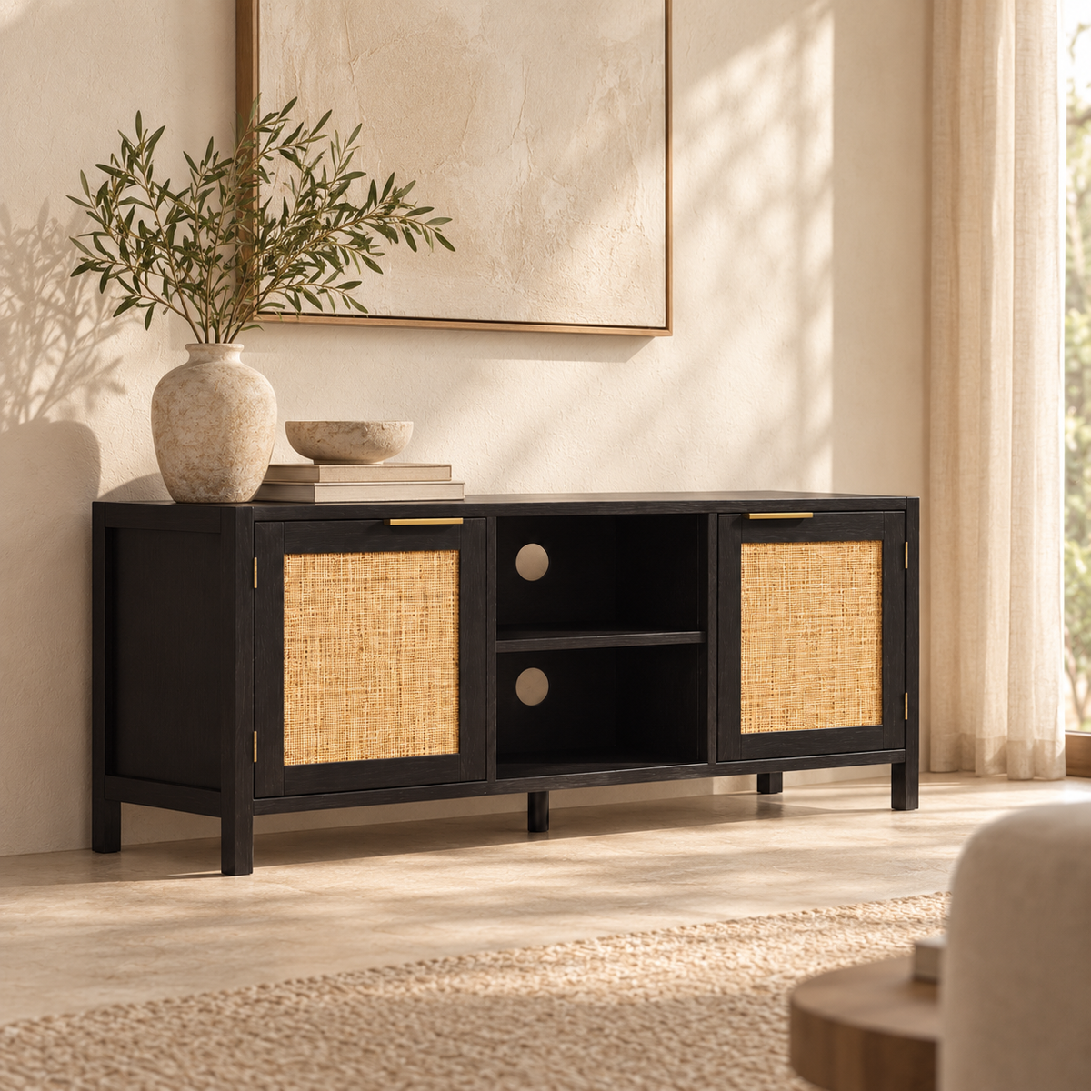 The Petworth Rattan TV Unit