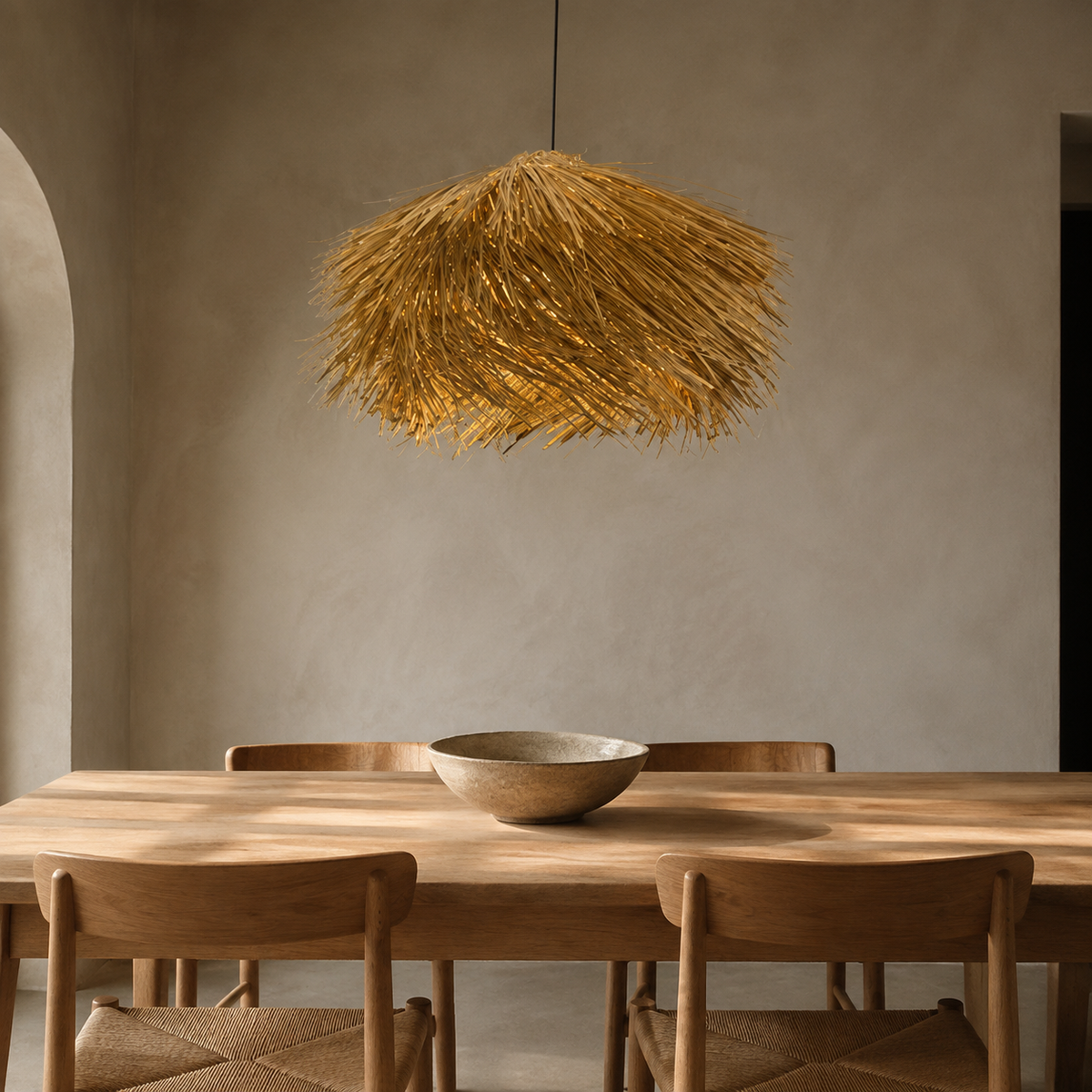 The Beaulieu Interwoven Rattan Pendant Light