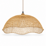 The Bosham Bamboo and Wood Dome Pendant Light