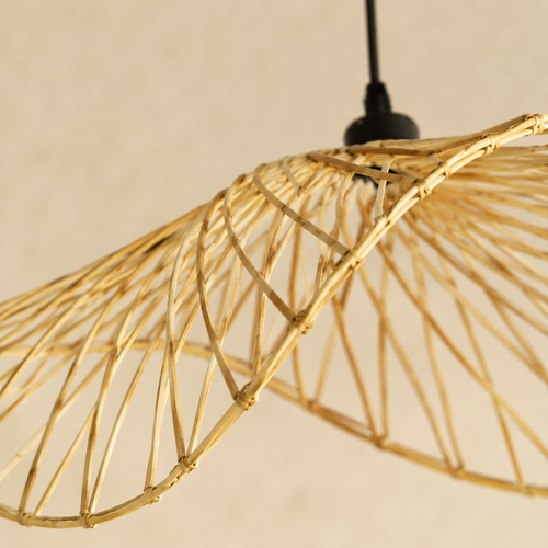 The Branscombe Tall Rattan Pendant Light