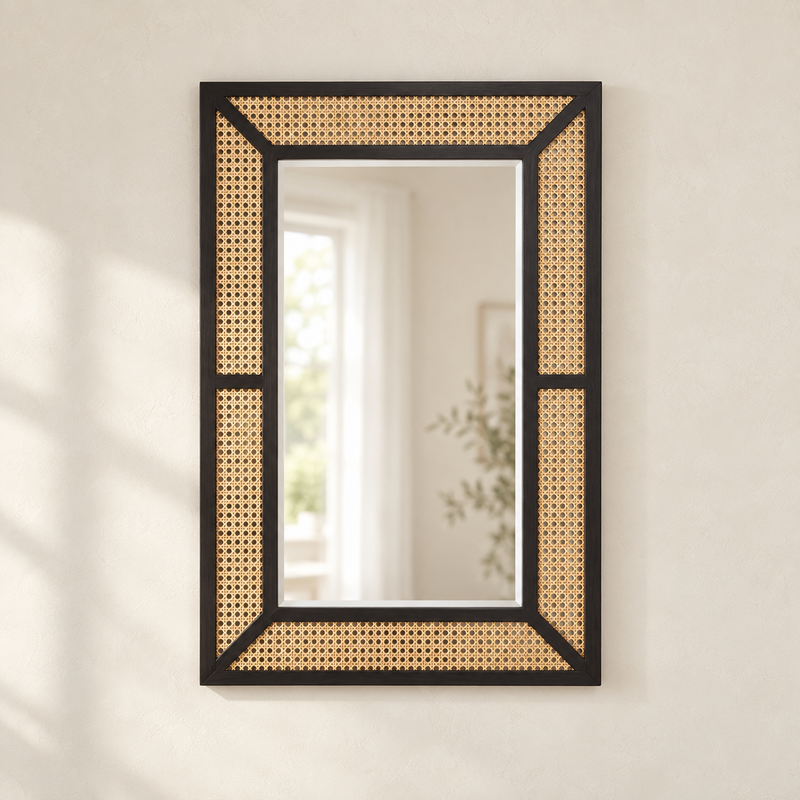 The Wyndham Rattan Wall Mirror