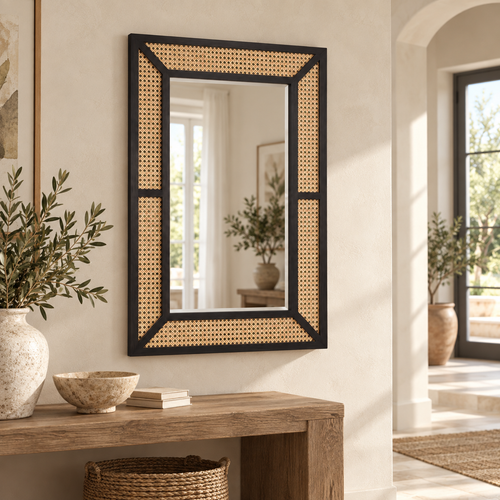 The Wyndham Rattan Wall Mirror