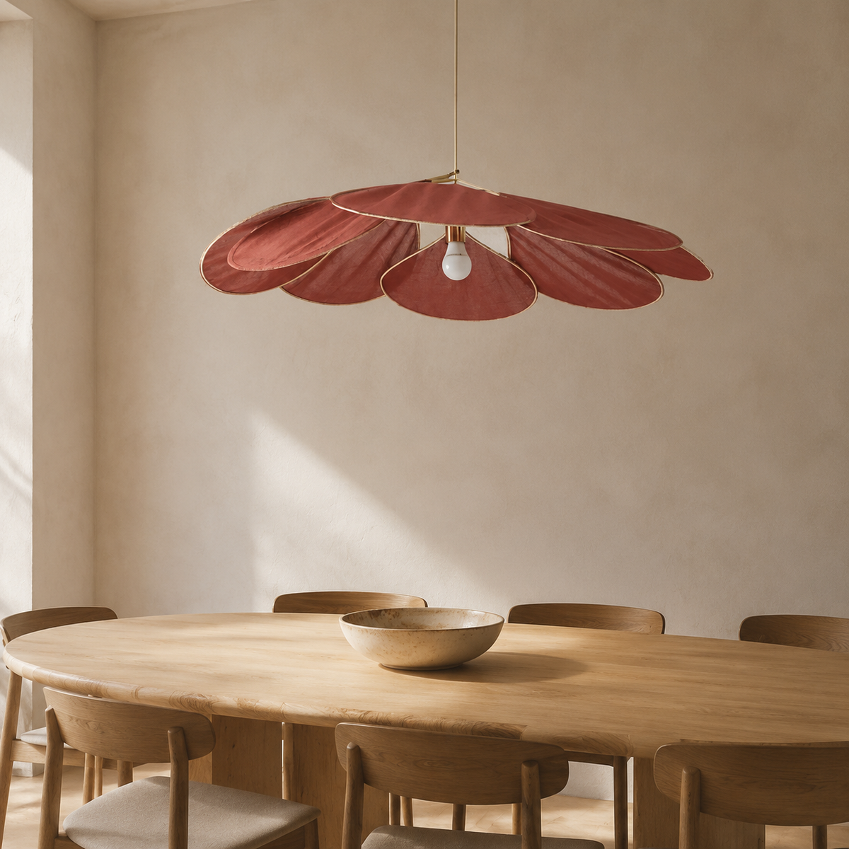 The Bredon Rattan-Effect Petal Pendant Light