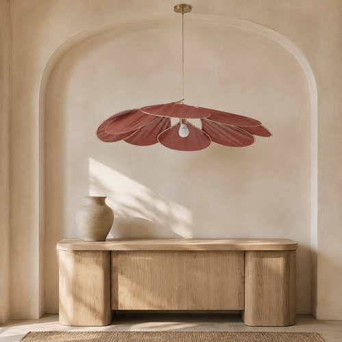 The Bredon Rattan-Effect Petal Pendant Light