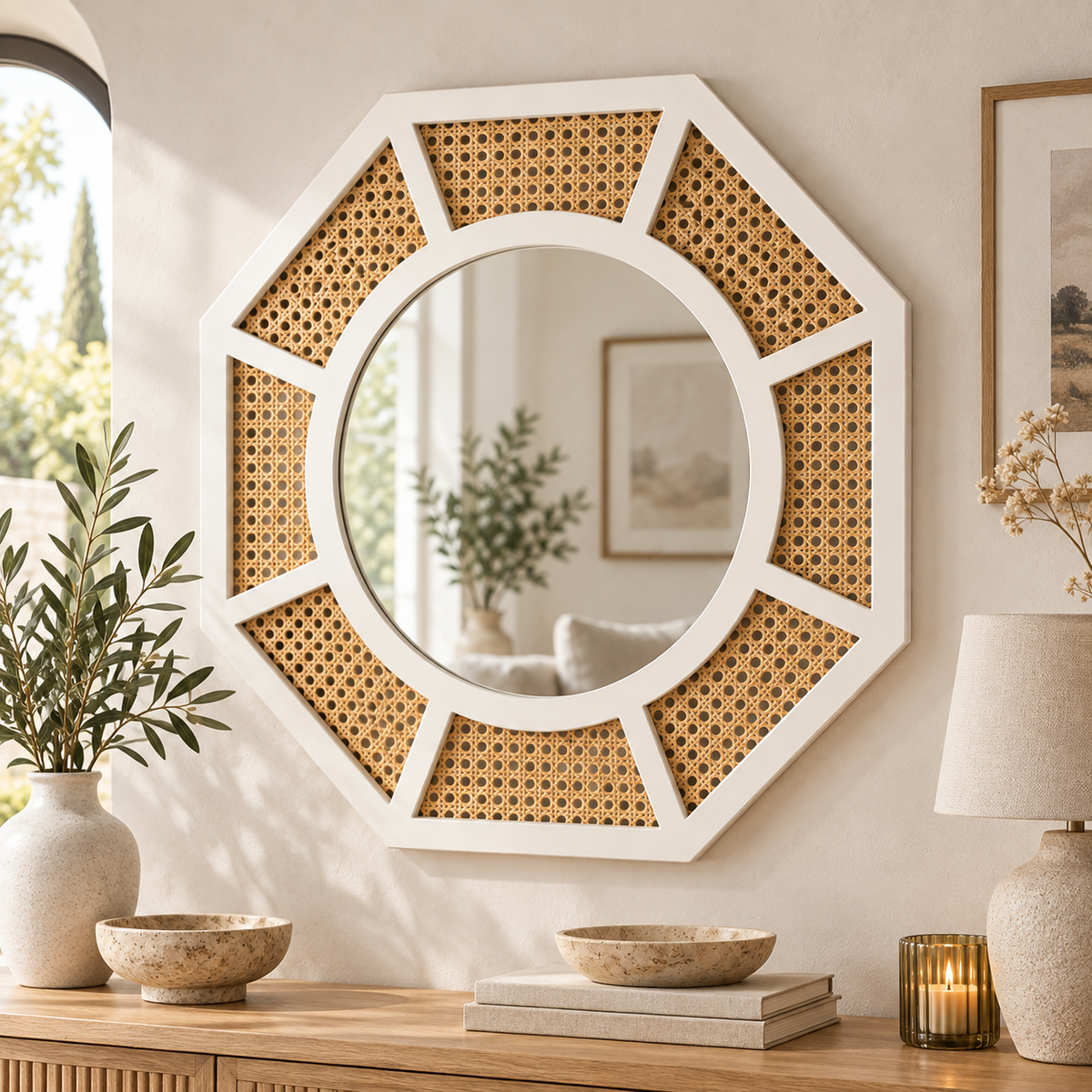 The Farnham Rattan Wall Mirror