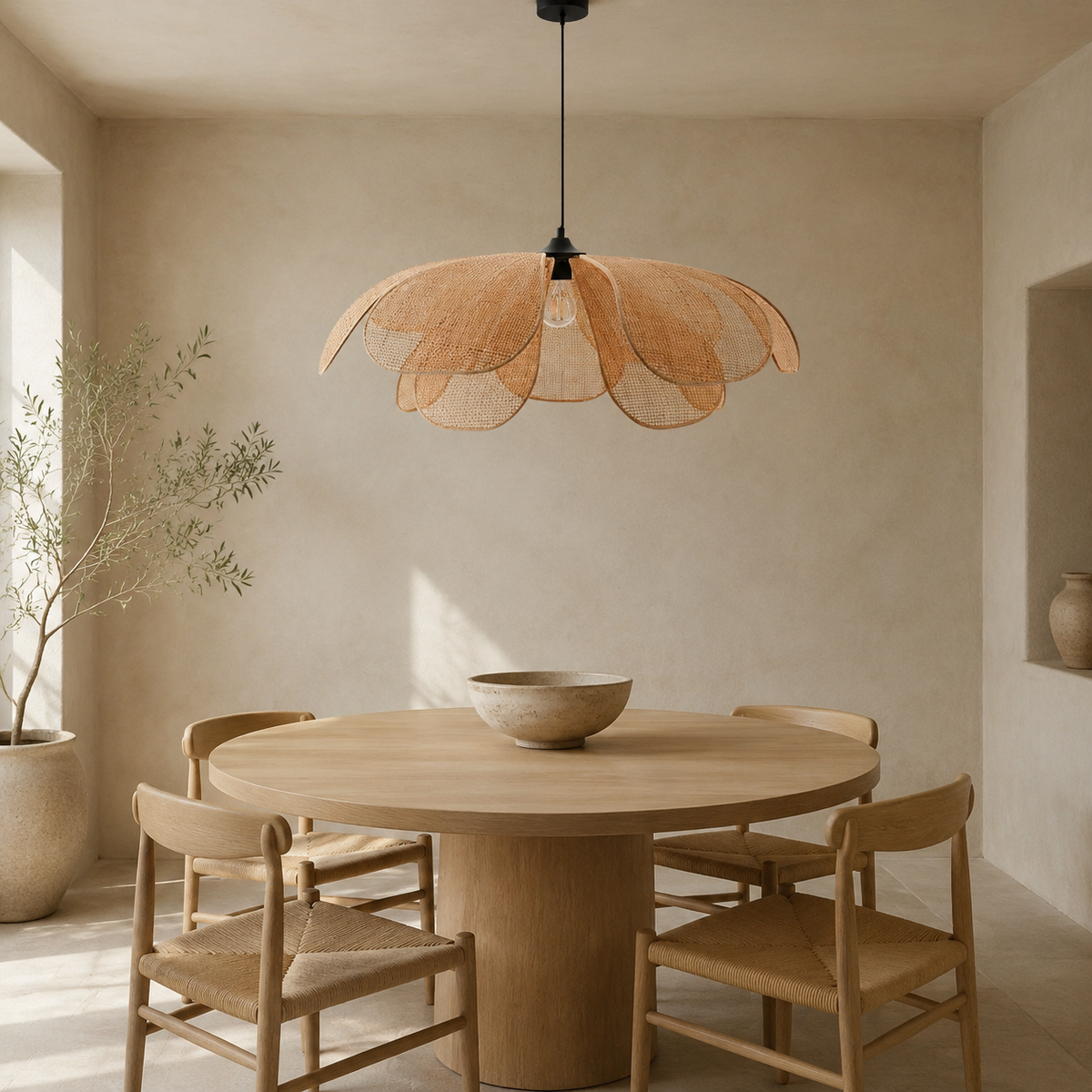 The Burford Woven Flower Pendant Light