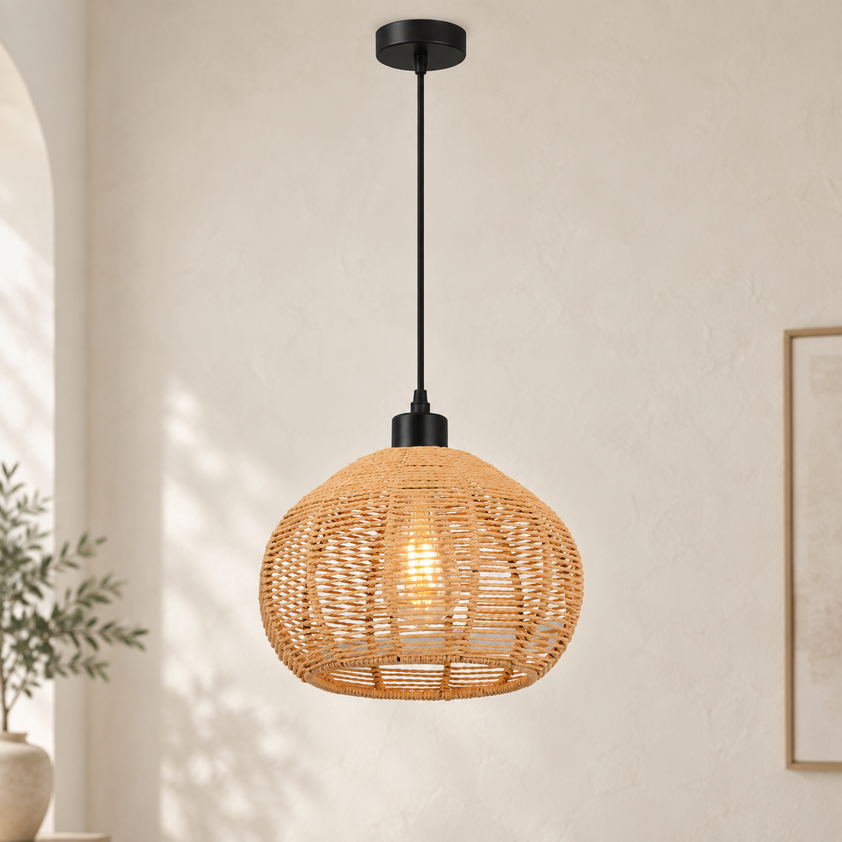 The Ashcombe Rattan Pendant Light