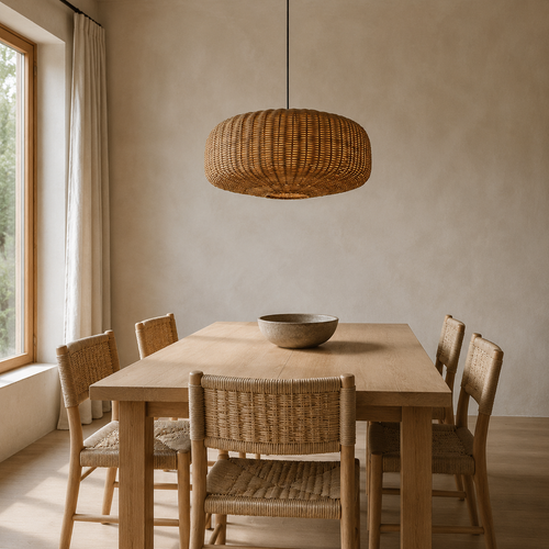 The Chagford Retro Woven Rattan Pendant Light