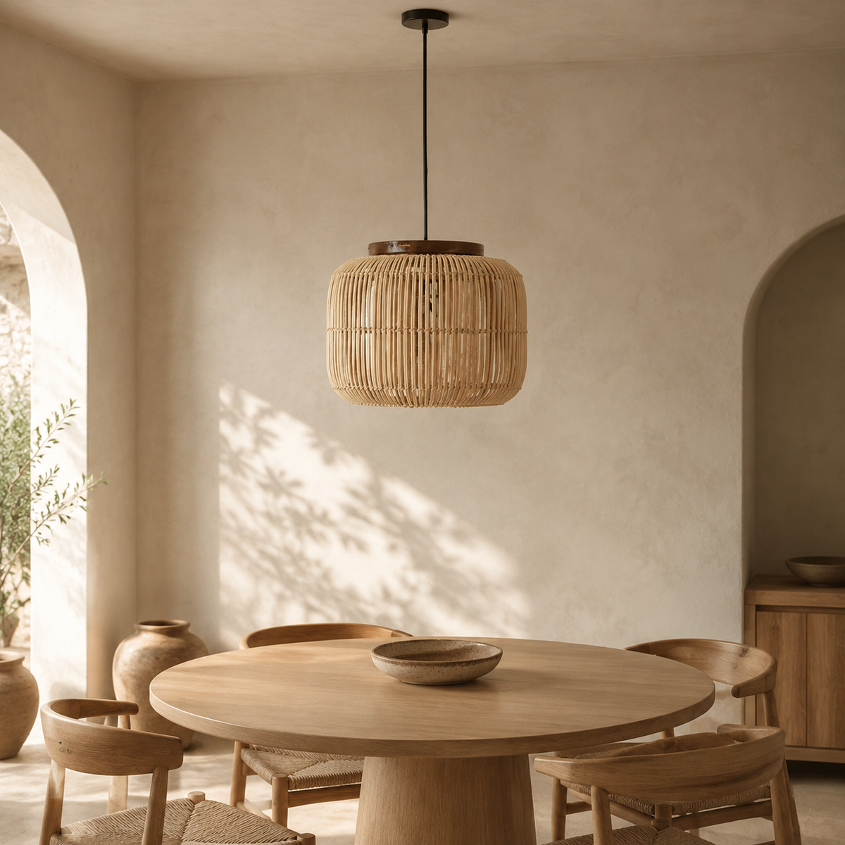 The Charlbury Retro Rattan Ceiling Light