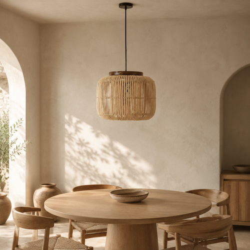 The Charlbury Retro Rattan Ceiling Light