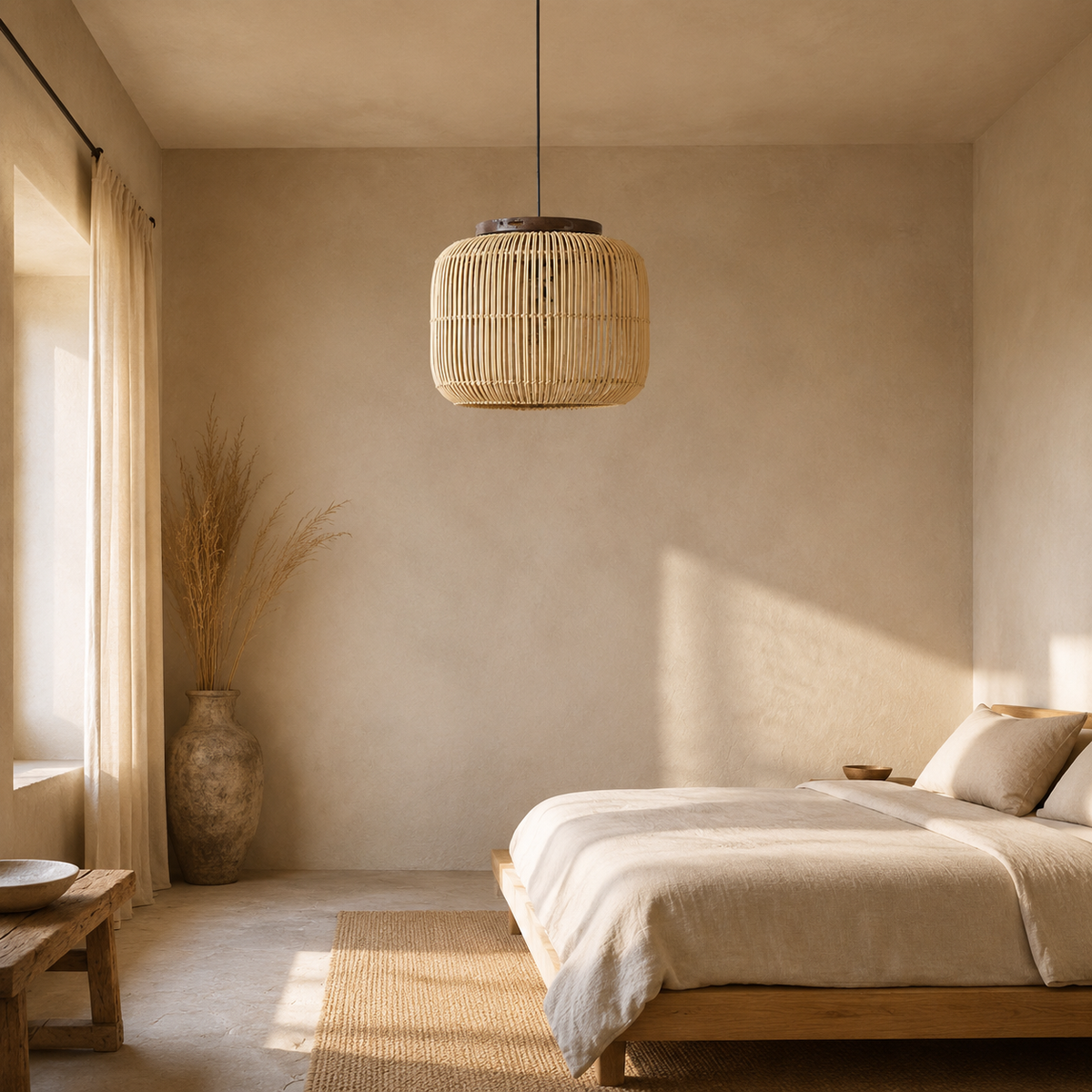 The Charlbury Retro Rattan Ceiling Light