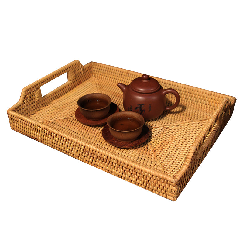 Banda Serving Tray — Large rectangular tray with carry handles.