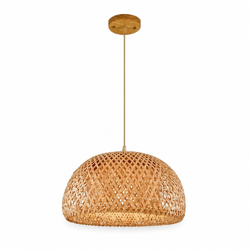 The Colyton Dome Rattan Pendant Light