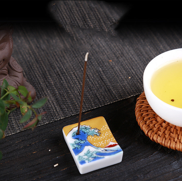 Jinyun Incense Holder — Rectangular blue-and-white porcelain incense plate.