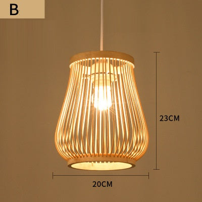Echizen Pendant Light — Tapered bamboo rib pendant shade, in the selected 20 × 23 cm configuration.