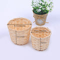 Aso Storage Basket — Round woven bamboo basket with a lid.