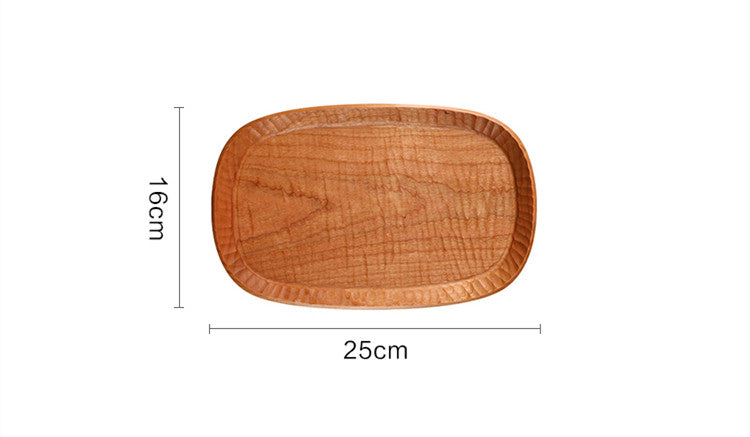 Sabang Serving Tray — Rectangular cherry-wood tray with rounded corners.