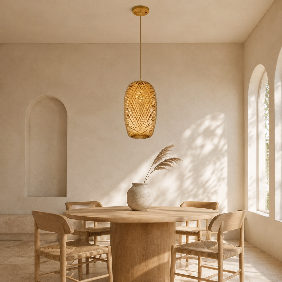 The Corbridge Oval Rattan Pendant Light