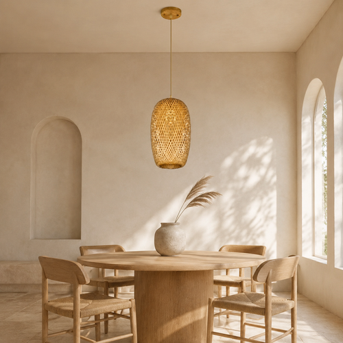 The Corbridge Oval Rattan Pendant Light