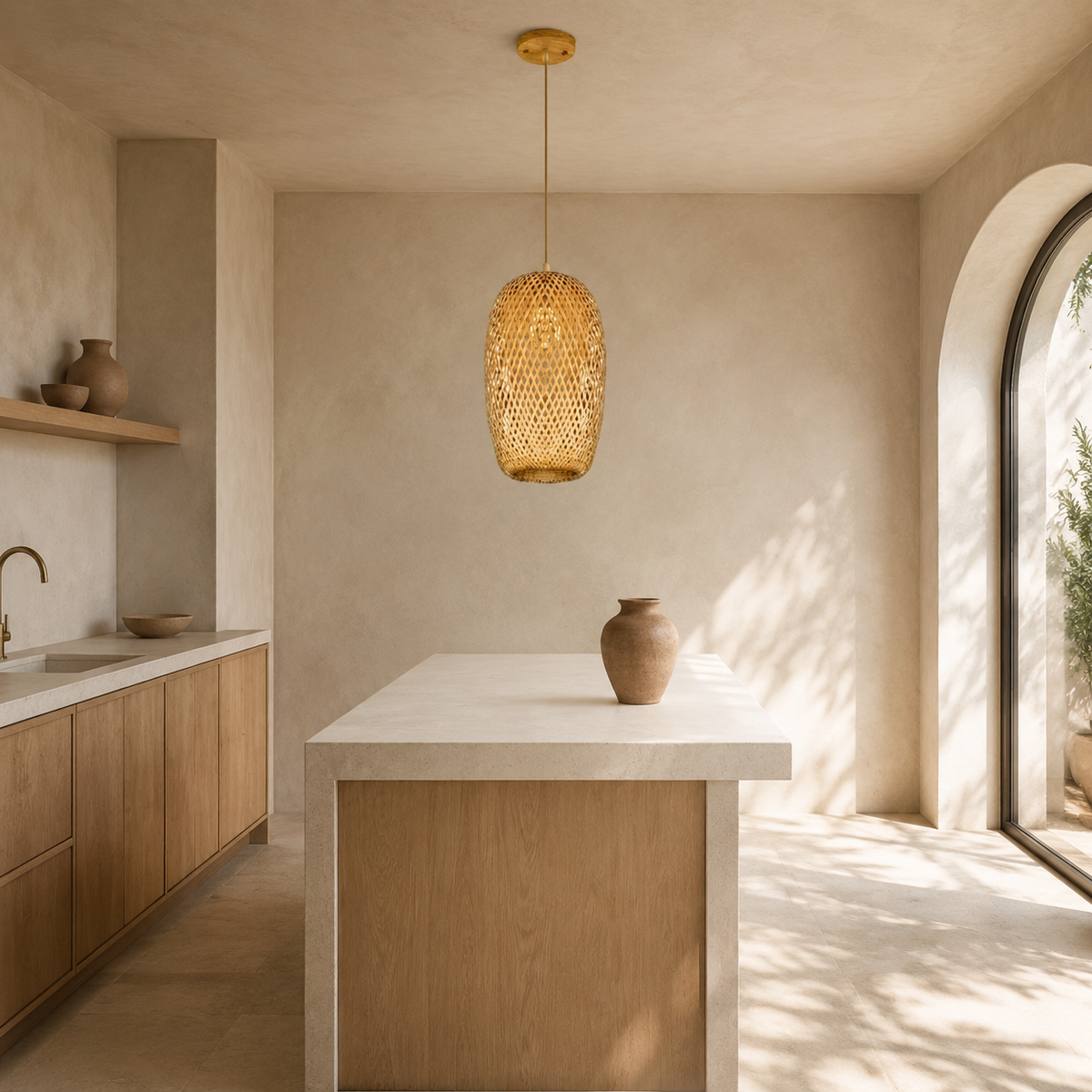 The Corbridge Oval Rattan Pendant Light