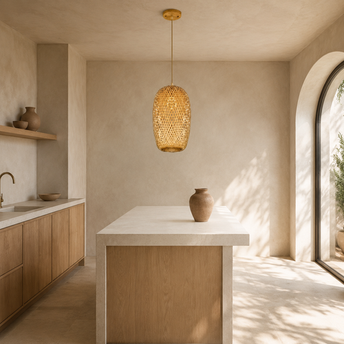 The Corbridge Oval Rattan Pendant Light