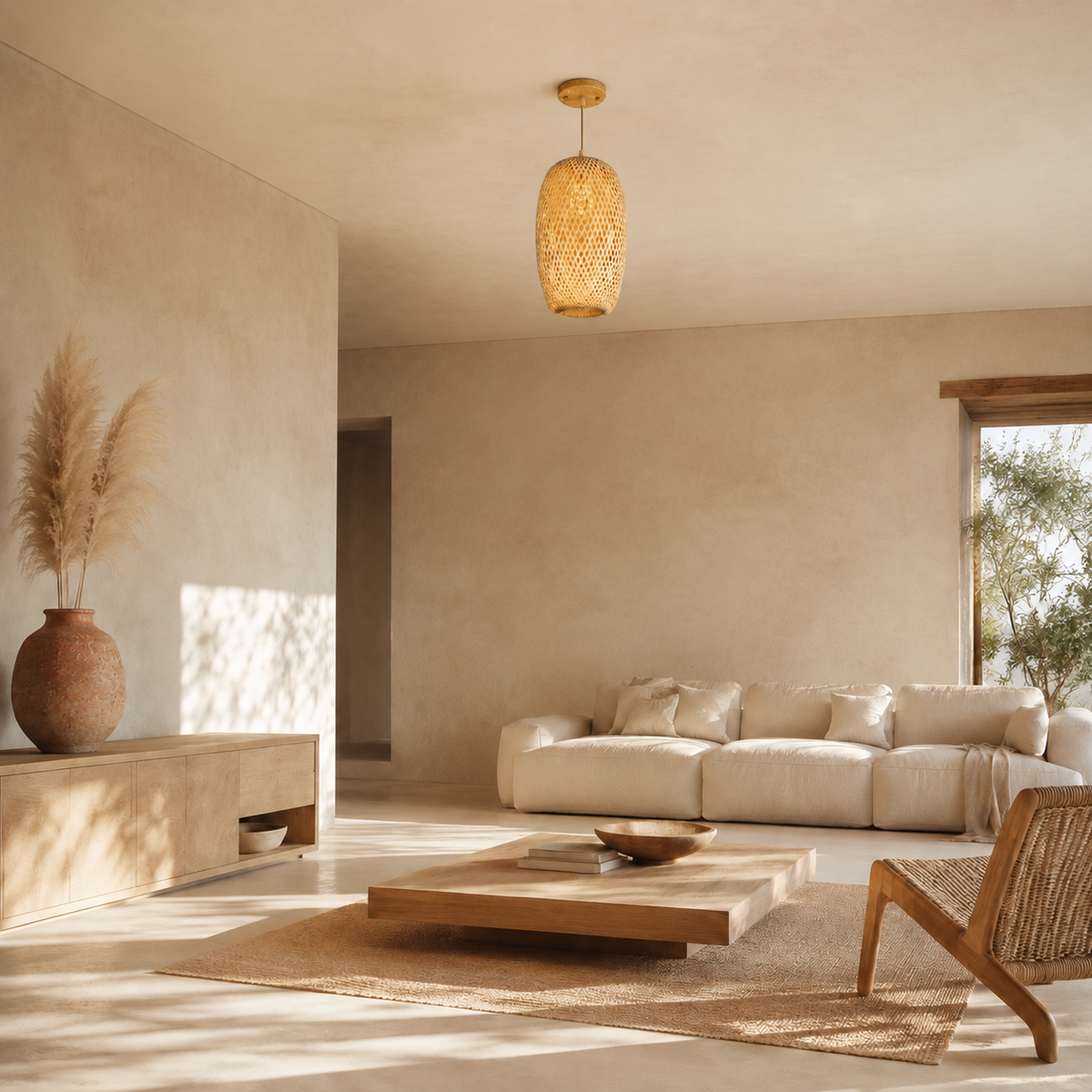 The Corbridge Oval Rattan Pendant Light