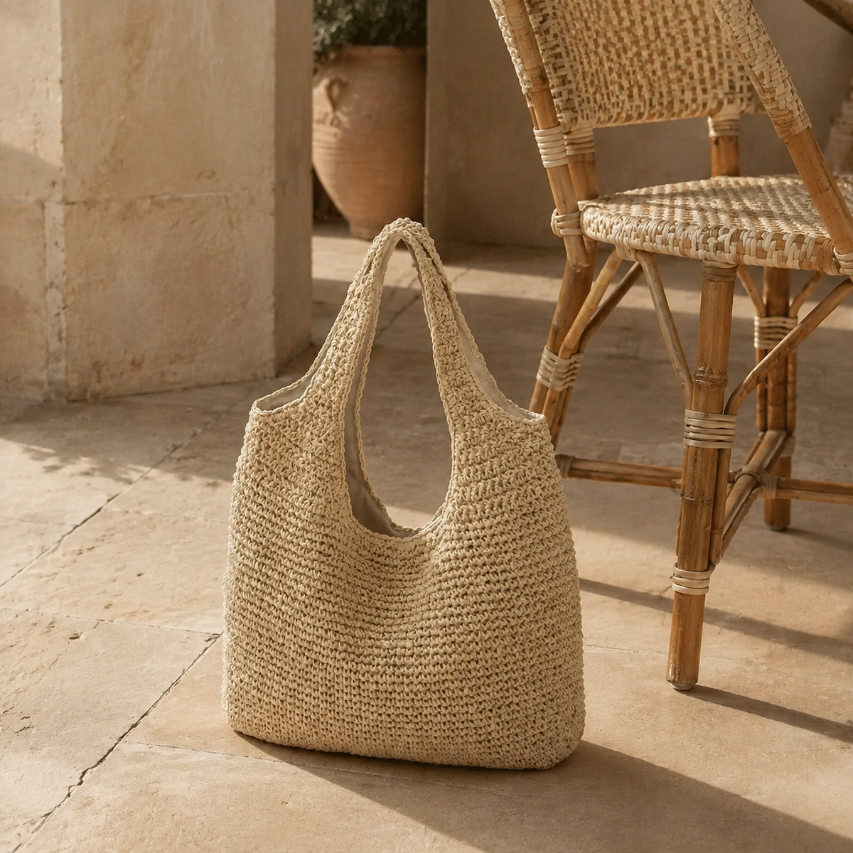 The Cresswell Soft Woven Rattan Tote Bag