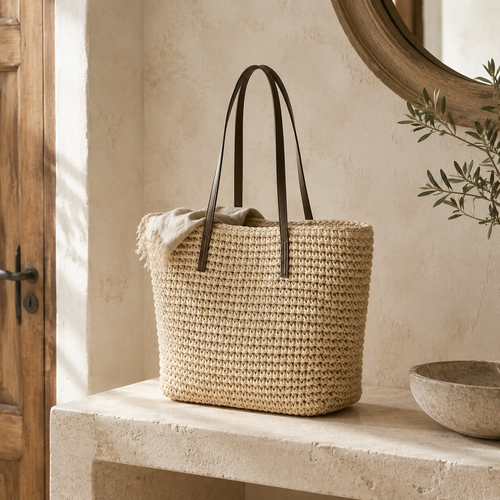 The Dunster Large Woven Rattan Tote Bag