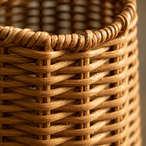 The Edington Tall Cylindrical Rattan Vase