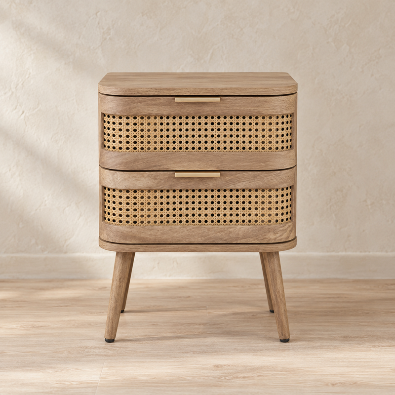 The Tetbury Rattan Bedside Table