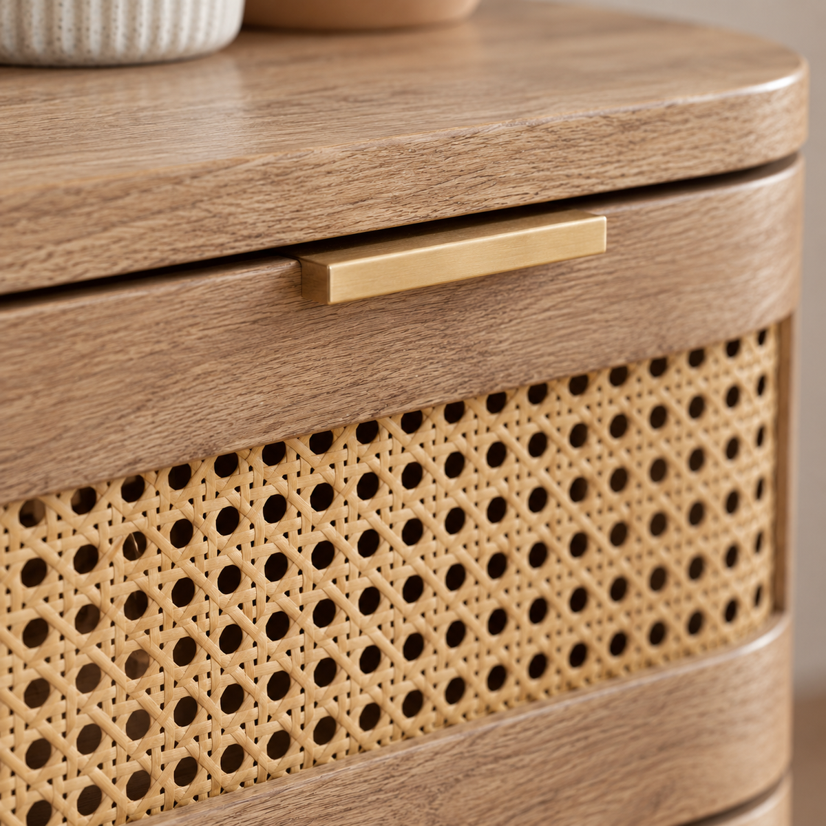 The Tetbury Rattan Bedside Table
