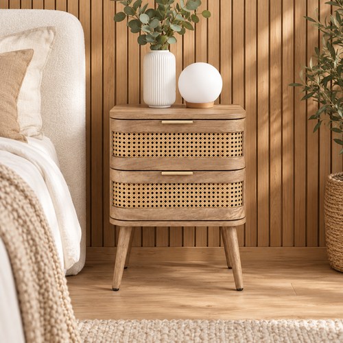 The Tetbury Rattan Bedside Table