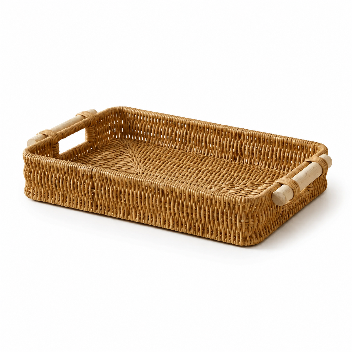 The Farndon Deep Rectangular Rattan Tray