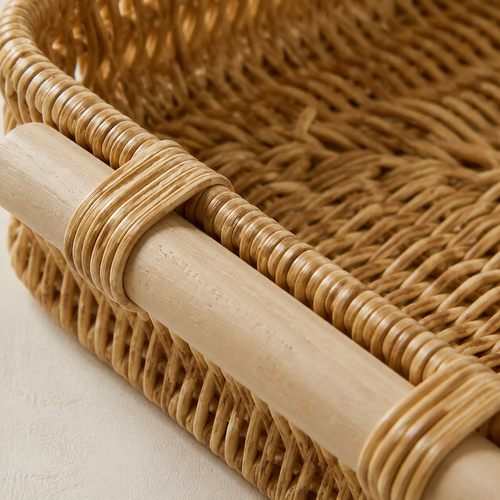 The Farndon Deep Rectangular Rattan Tray