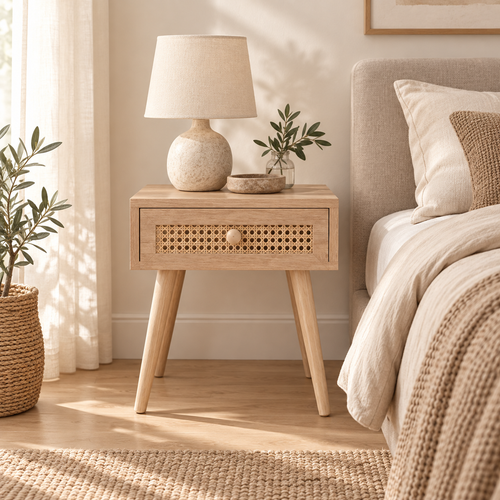 The Kelmscott Rattan Bedside Table