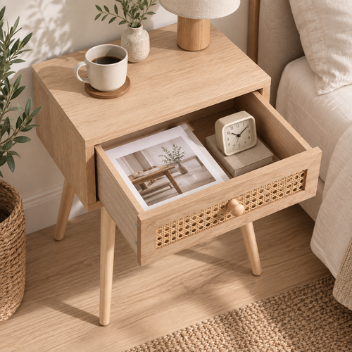The Kelmscott Rattan Bedside Table