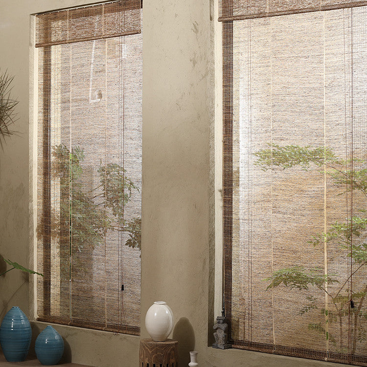Suwa Ramie Roller Blind — Loosely woven ramie roller blind with a semi-shading finish.