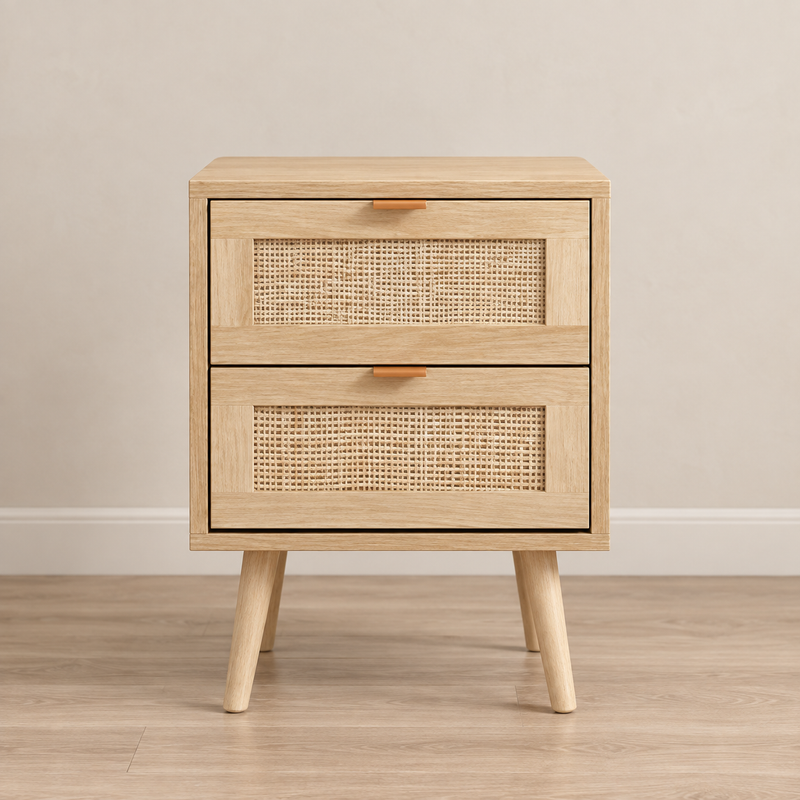 The Bramley Rattan Bedside Table