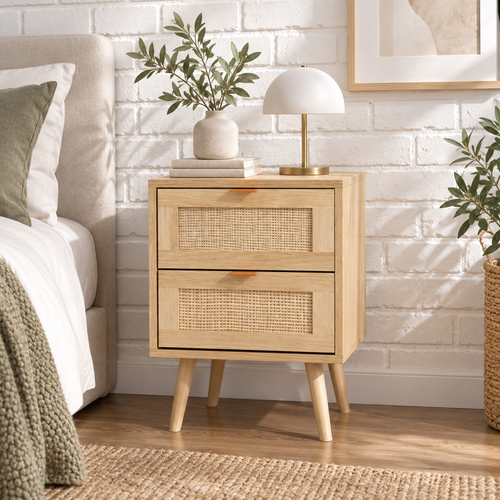 The Bramley Rattan Bedside Table