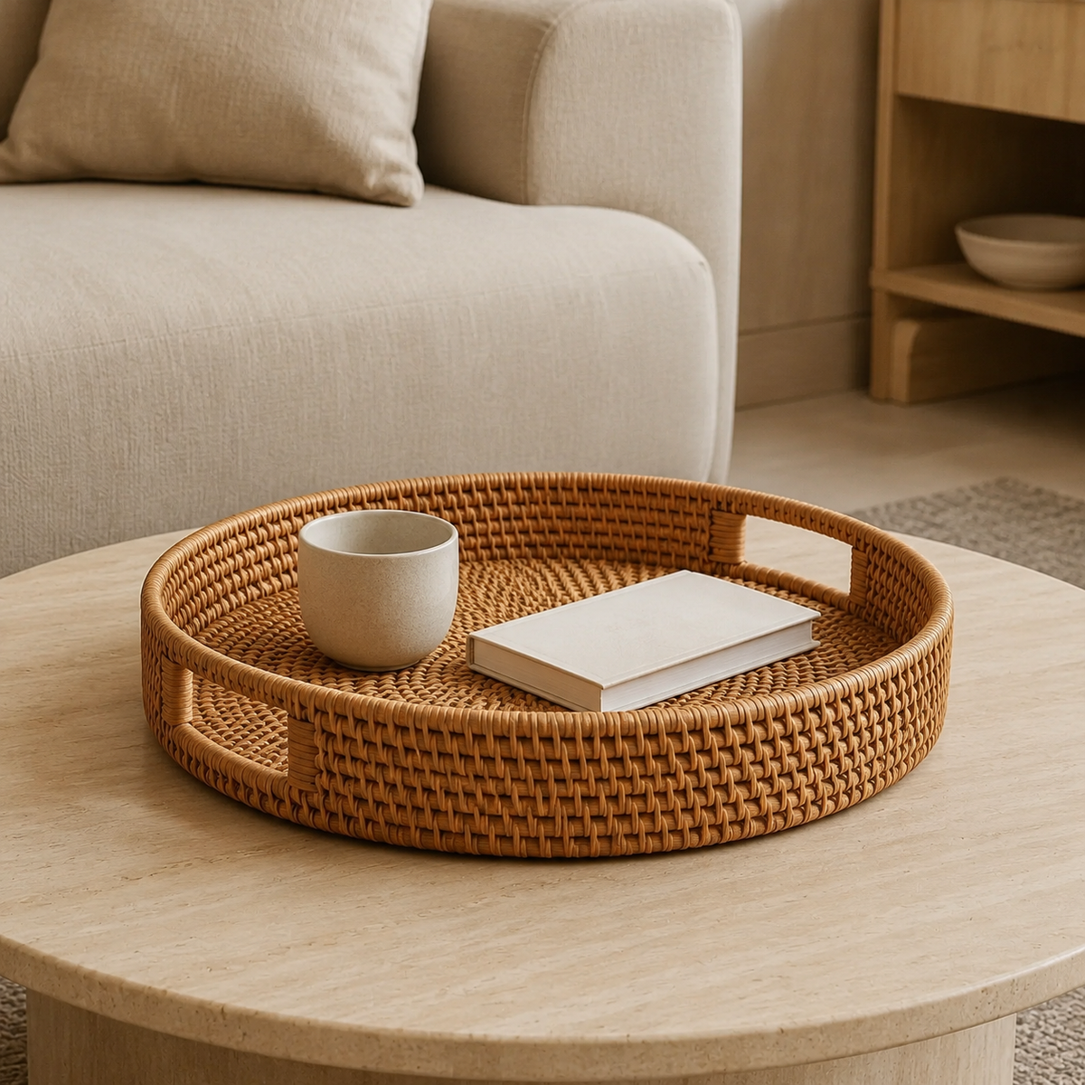 The Fittleworth Round Rattan Tray