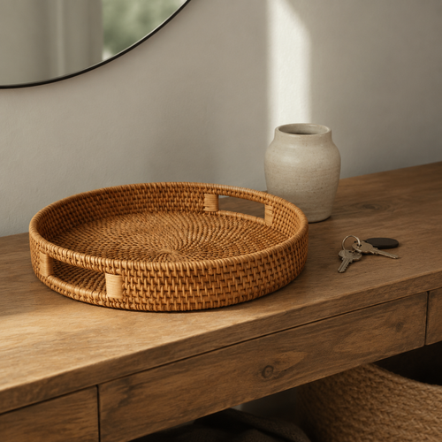 The Fittleworth Round Rattan Tray