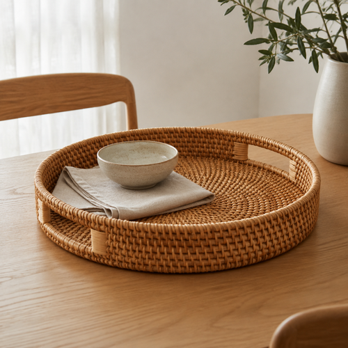 The Fittleworth Round Rattan Tray