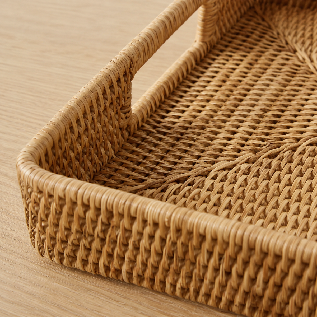 The Fowey Rectangular Rattan Tray