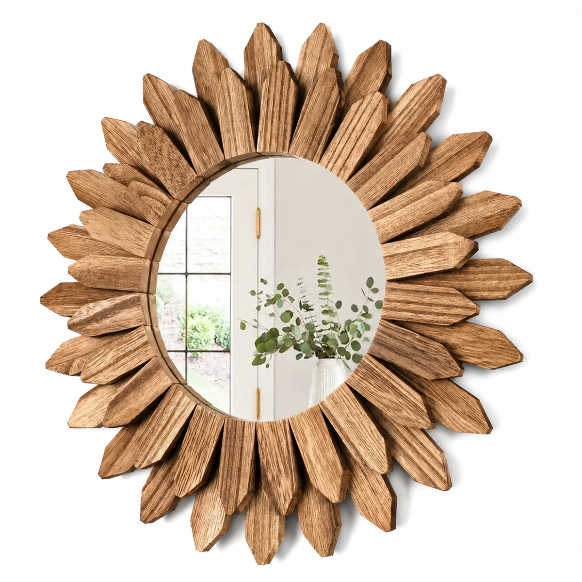 The Goring Wooden Sunflower Wall Mirror