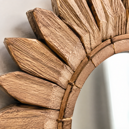 The Goring Wooden Sunflower Wall Mirror