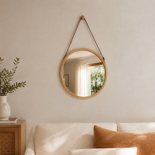 The Hambledon Teardrop Rattan Wall Mirror